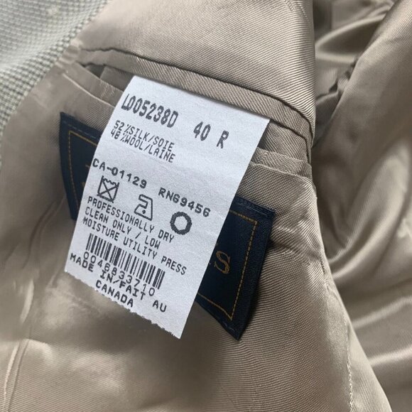 Jacobsons Mens Gray 40 R Sport Coat Notch Lapel Long Sleeve Pockets - Picture 4 of 9